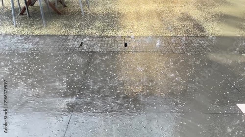 突然降り注いだ雹