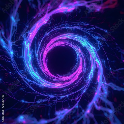 Premium Neon Vortex Portal with Energy Swirl