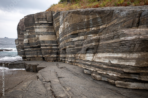 Geological Strata At Susa Hornfels In Yamaguchi Japan