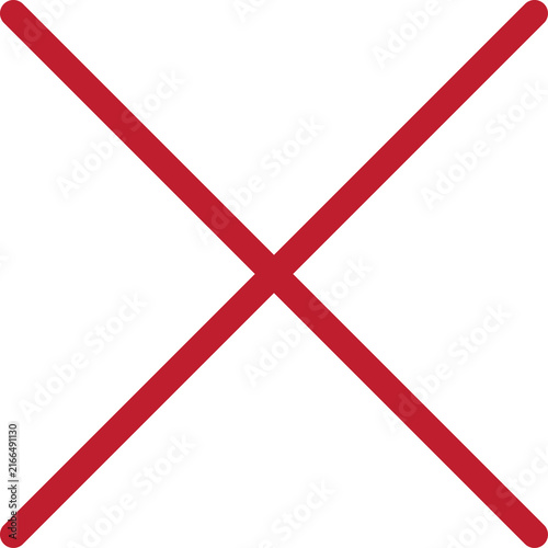 Canvastavla Red X Close and Cancel Symbol Icon, Bold Cross Mark PNG with Transparent Backgro