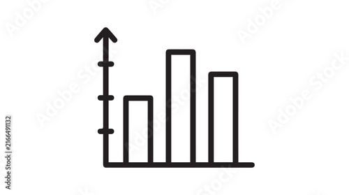 Minimal Bar Chart Icon Representing Simple Data Visualization for Infographics.