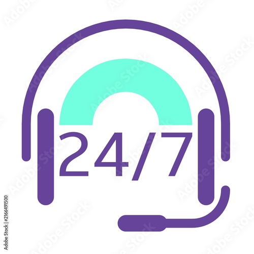 Bild auf Leinwand 24/7 Customer Support Service Icon