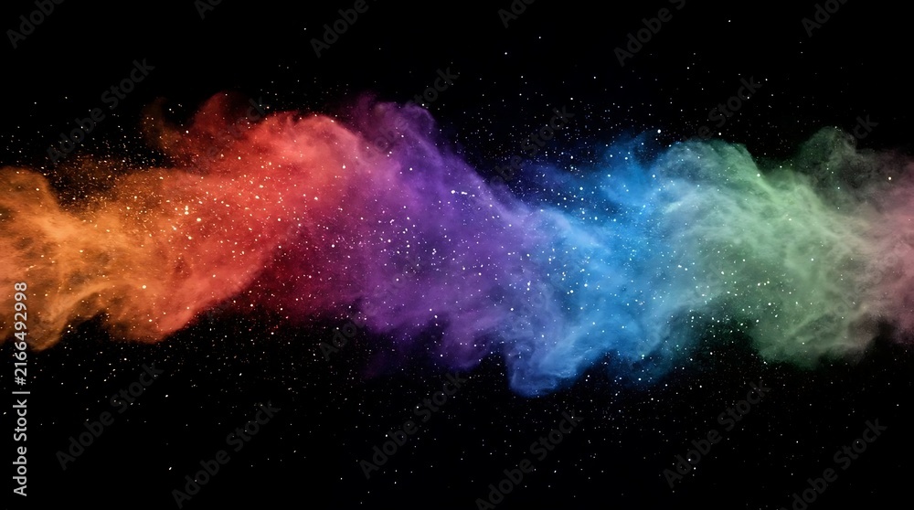 Fototapeta premium Colorful cosmic nebula on black background