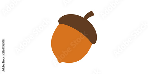 Brown and orange acorn illustration on transparent background for autumn harvest and nature themes.