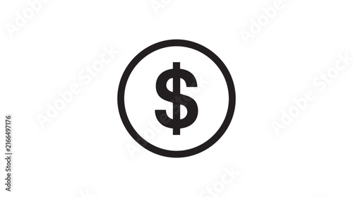 Simple dollar symbol icon representing money and finance concept.