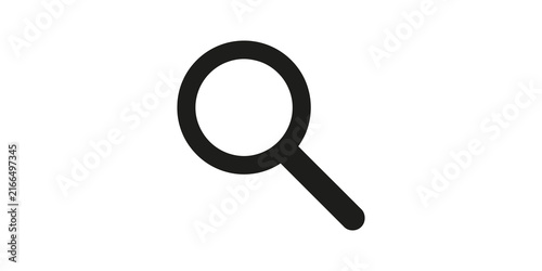 Canvastavla Magnifying glass icon with black minimalist design for web search interface tool navigation analysis discovery research and finding information online digital