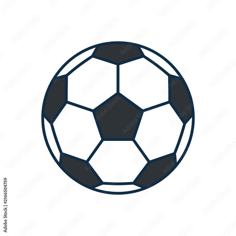 Fototapeta premium Classic Soccer Ball Icon on White Background - Sport Game Equipment