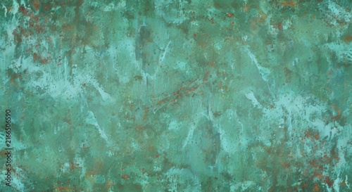 Verdigris patina on copper surface background aged weathered texture natural patina on metal abstract aged material.