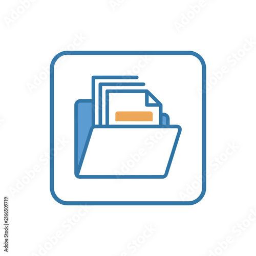 Document folder icon, digital archive, data storage, information management, business organization