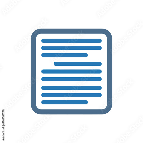 Document Icon with Blue Lines, Represents Information, Data, or Text