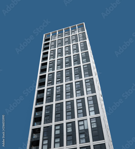 Modern Apartment Tower Blue Sky