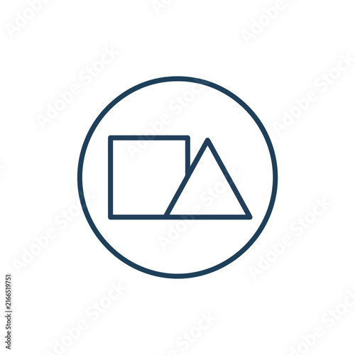 Geometric Shapes, Square and Triangle in Circle, Minimalist Design, Abstract Concept