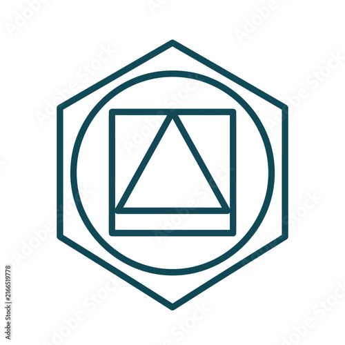 Geometric Symbol, Abstract Shape, Hexagon, Circle, Square, Triangle, Minimalist Design, Concept Art
