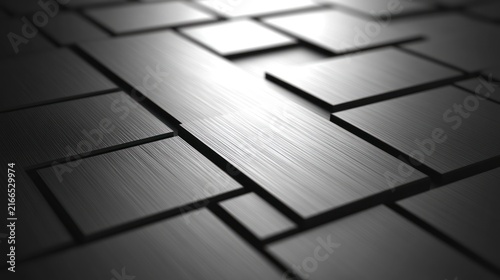 Geometric panels create a stunning contrast of light and shadow in sleek design
