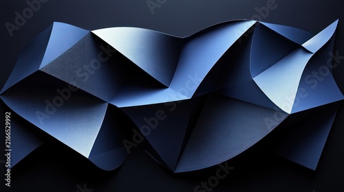Textured blue folds elegantly interact with light and shadow in a creative display