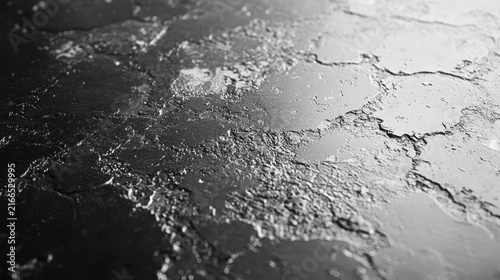 Surface shows unique cracks and patterns illuminated by gentle light creating beauty