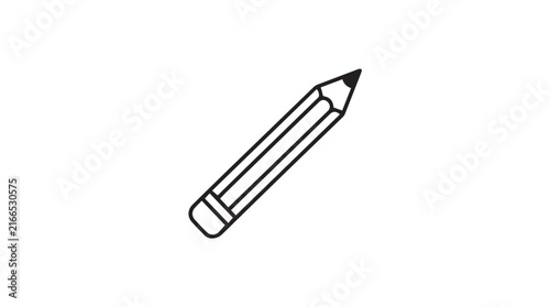 Minimal pencil icon illustration for design and branding use.