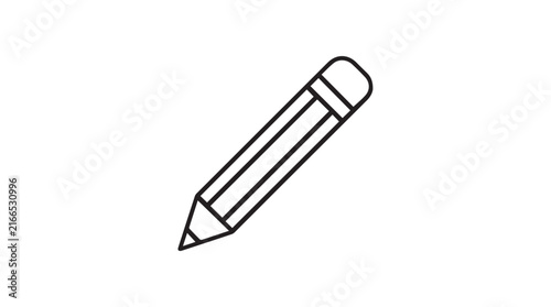 Minimal pencil icon outline for graphic design and illustration resources.