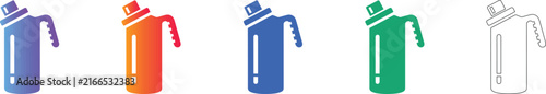 Water Bottle Fitness Accessory Icons