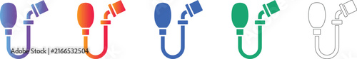 Manual Medical Inflation Bulb Icons for Clinical Use