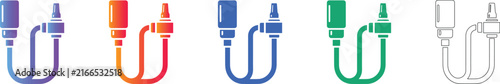 Medical Sensor and Probe Connector Icons Set