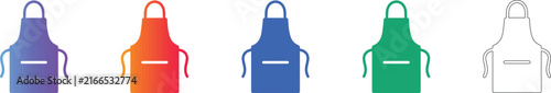 Protective Apron Icon Set