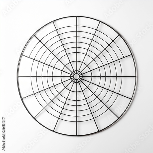 Geometric black wire frame abstract circle structure art