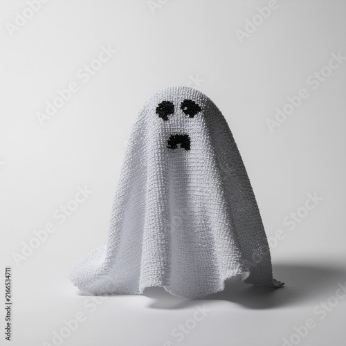 Funny white sheet ghost costume for halloween celebration
