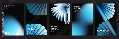 Abstract gradient poster background vector set. Modern cover templates 