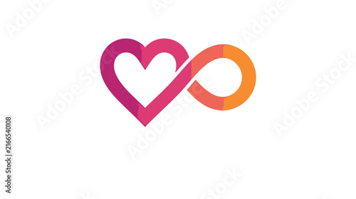 Abstract infinite love symbol with gradient colors.