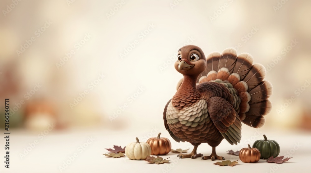 Fototapeta premium Thanksgiving roasted turkey with herbs and spices