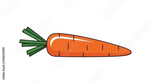 Tapety artystyczne Fresh Orange Carrot with Green Leaves.