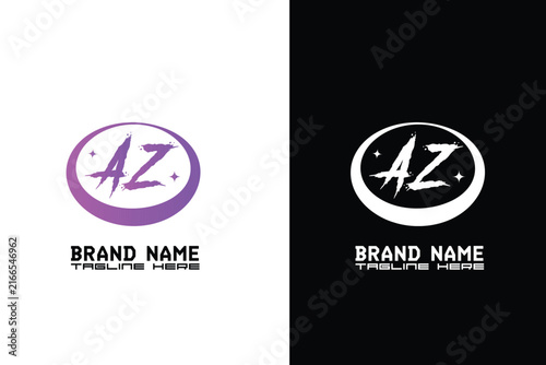 AZ letter logo and clothing logo for fashion, streetwear, urban, apparel, y2k