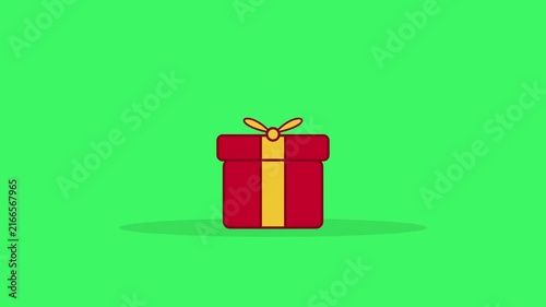 Animated Gift Box Opening with Heart and Surprise Effect