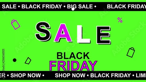 Black Friday Sale Promotion with Bright Green Background and Discount Text