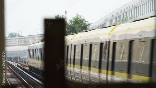 train in the subway station