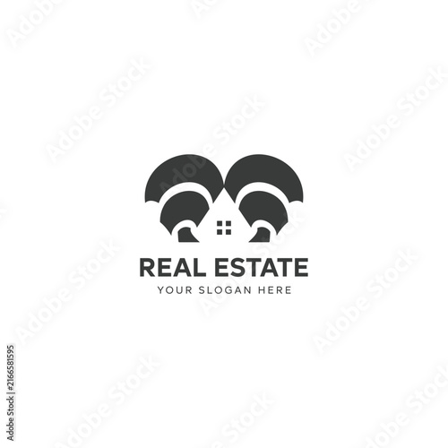 Modern real estate logo design template for property business