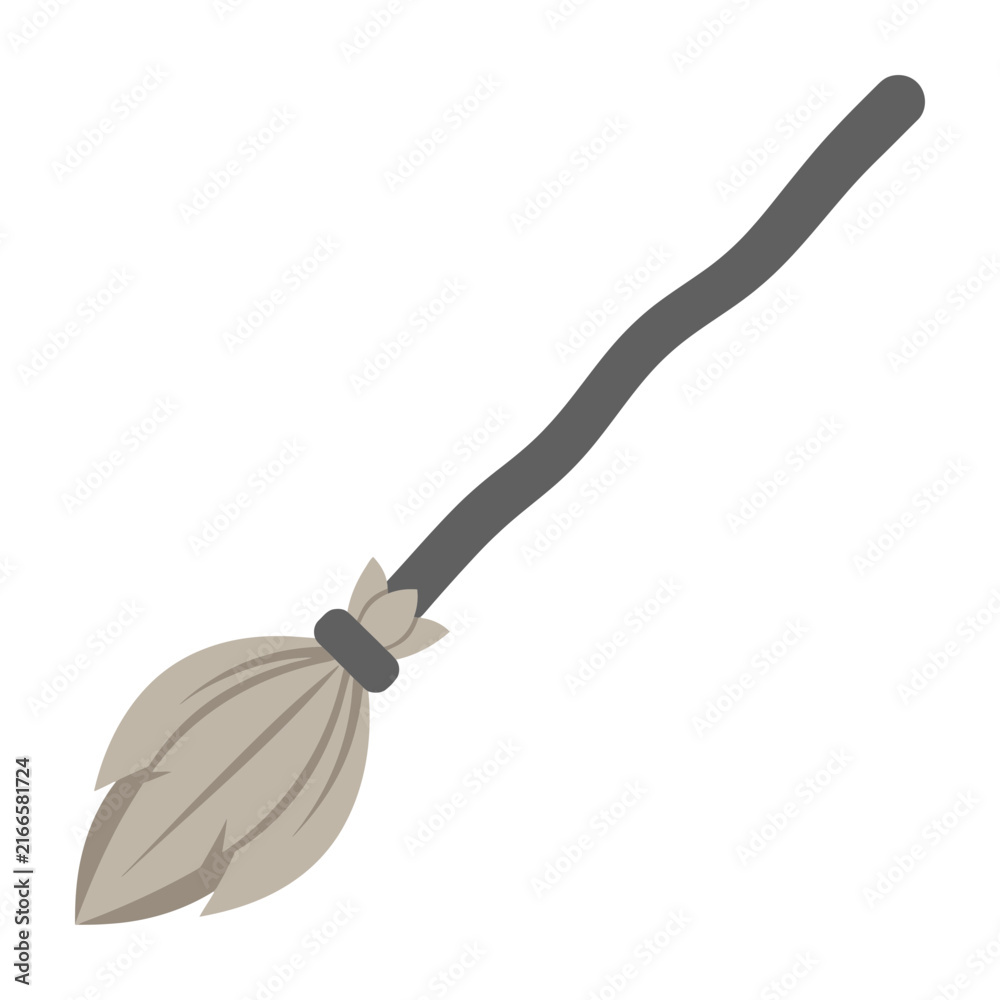 Obraz premium Witch broomstick icon isolated on white background
