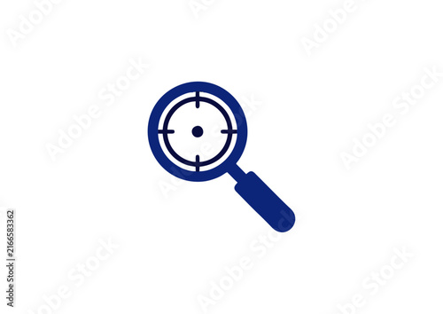 Target Search Icon Representing Focus Finding Magnifier and Business Goal Tracking