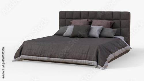 Foto Brown Double Bed 3D Rendering