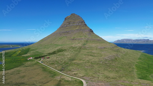 Kirkjufellsfoss Waterfall and Kirkjufell Mountain in Iceland