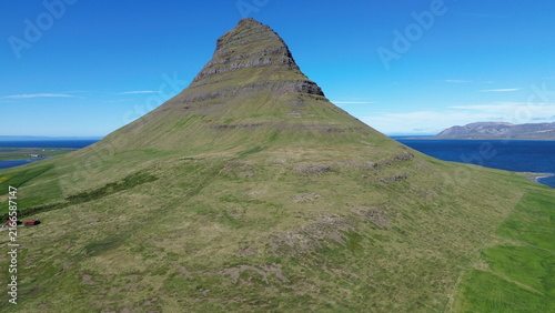 Kirkjufellsfoss Waterfall and Kirkjufell Mountain in Iceland