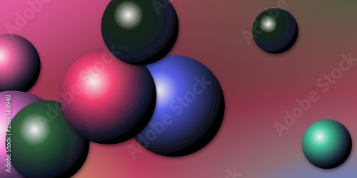Canvastavla A cluster of glowing abstract spheres radiates vibrant colors against a gradient digital backdrop