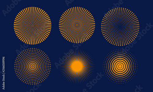  Golden halftone pattern  on Deep Blue Background
