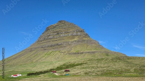 Kirkjufellsfoss Waterfall and Kirkjufell Mountain in Iceland