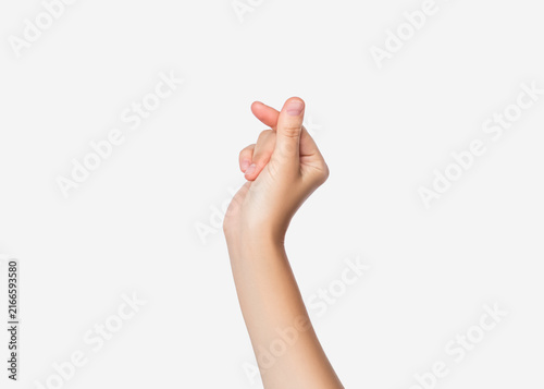Hand Making Finger Heart Gesture Isolated