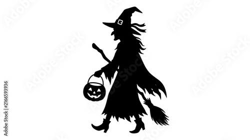 Obraz na płótnie Halloween Halloween witch silhouette