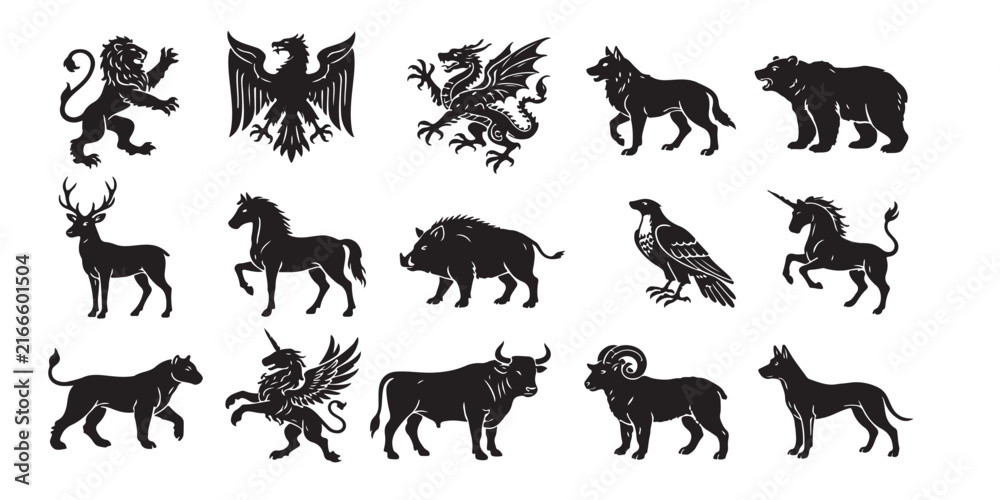 Obraz premium horse silhouettes vector