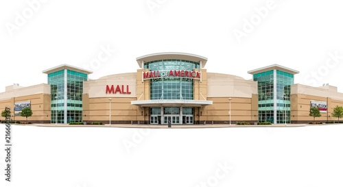 Panoramic View of a Contemporary Multi-Level Shopping Center Complex Featuring Modern Architectural Design and Large Glass Entrance Facades