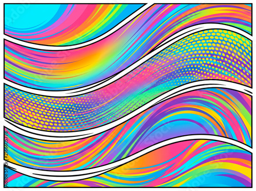 Rainbow Motion Comic Panel Background – Color Flow Theme